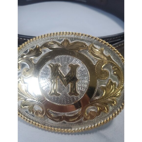 Alpaca Mexico Belt Bucle Nocona Leather Western Native Belt Men's Size 40 - Picture 7 of 12